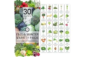 Fall & Winter Seed Variety Pack | 30 Invidiual Packs | 2025 Season | Non-GMO | Beets, Arugula, Carrots, Lettuce & More! | for Planting Indoor & Outdoor | by Family Sown