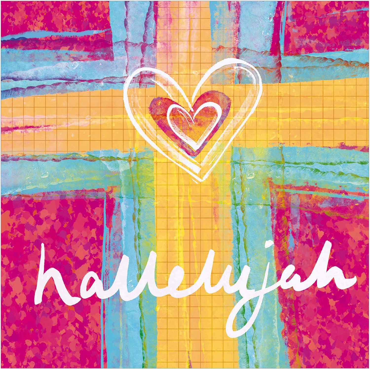 Religious Easter Cards, Hallelujah Heart, pack of 5, with white envelopes and Bible verse inside these Christian Easter cards