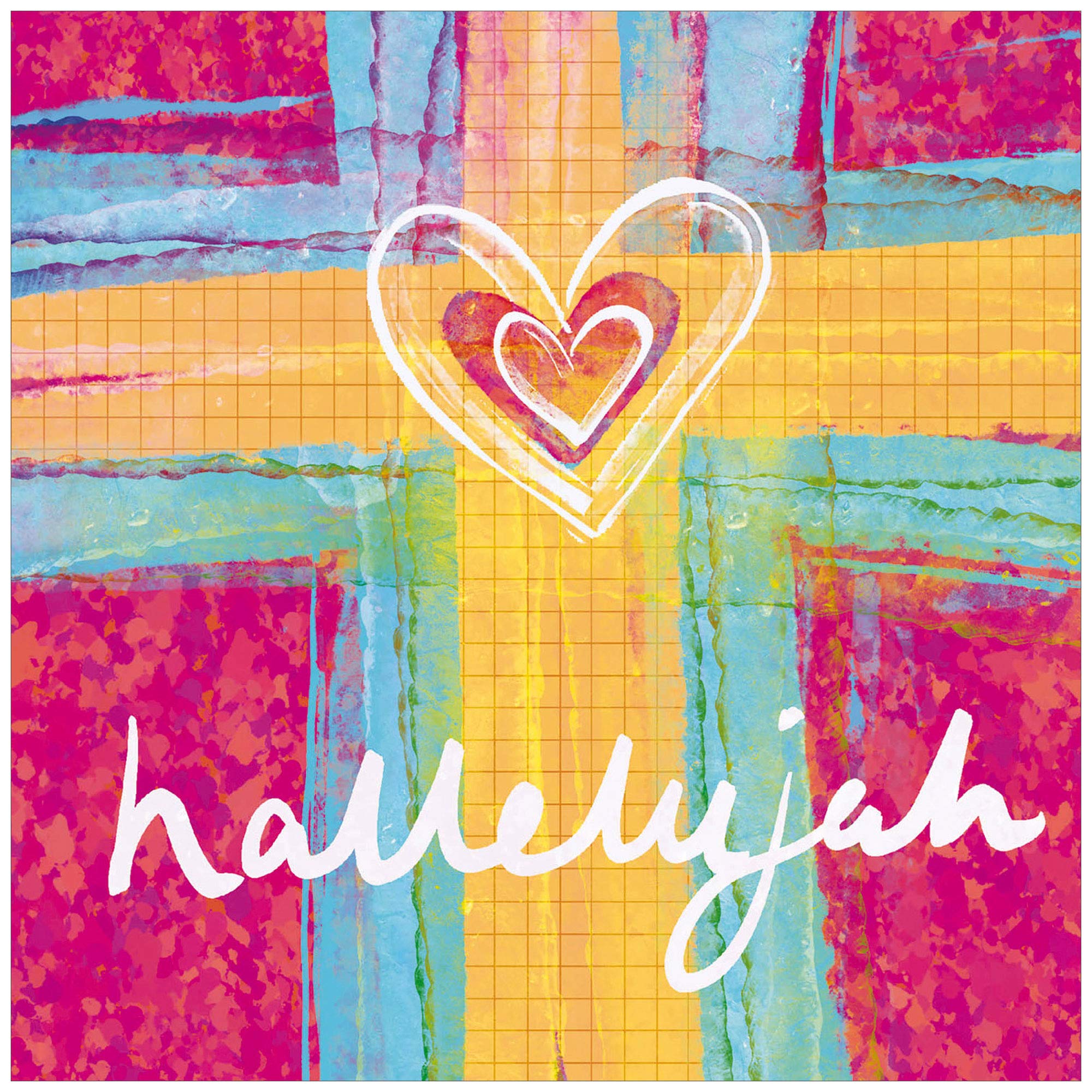Religious Easter Cards - Hallelujah Heart, pack of 5, with white envelopes and Bible verse inside these Christian Easter cards, by Just Cards Direct