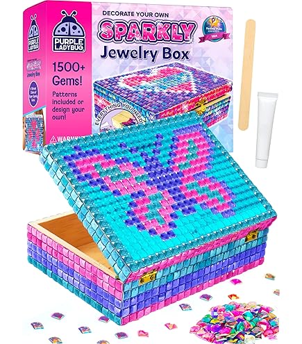 Amazon.com: GirlZone 2 Pack DIY Wooden Jewelry Box Craft Kit