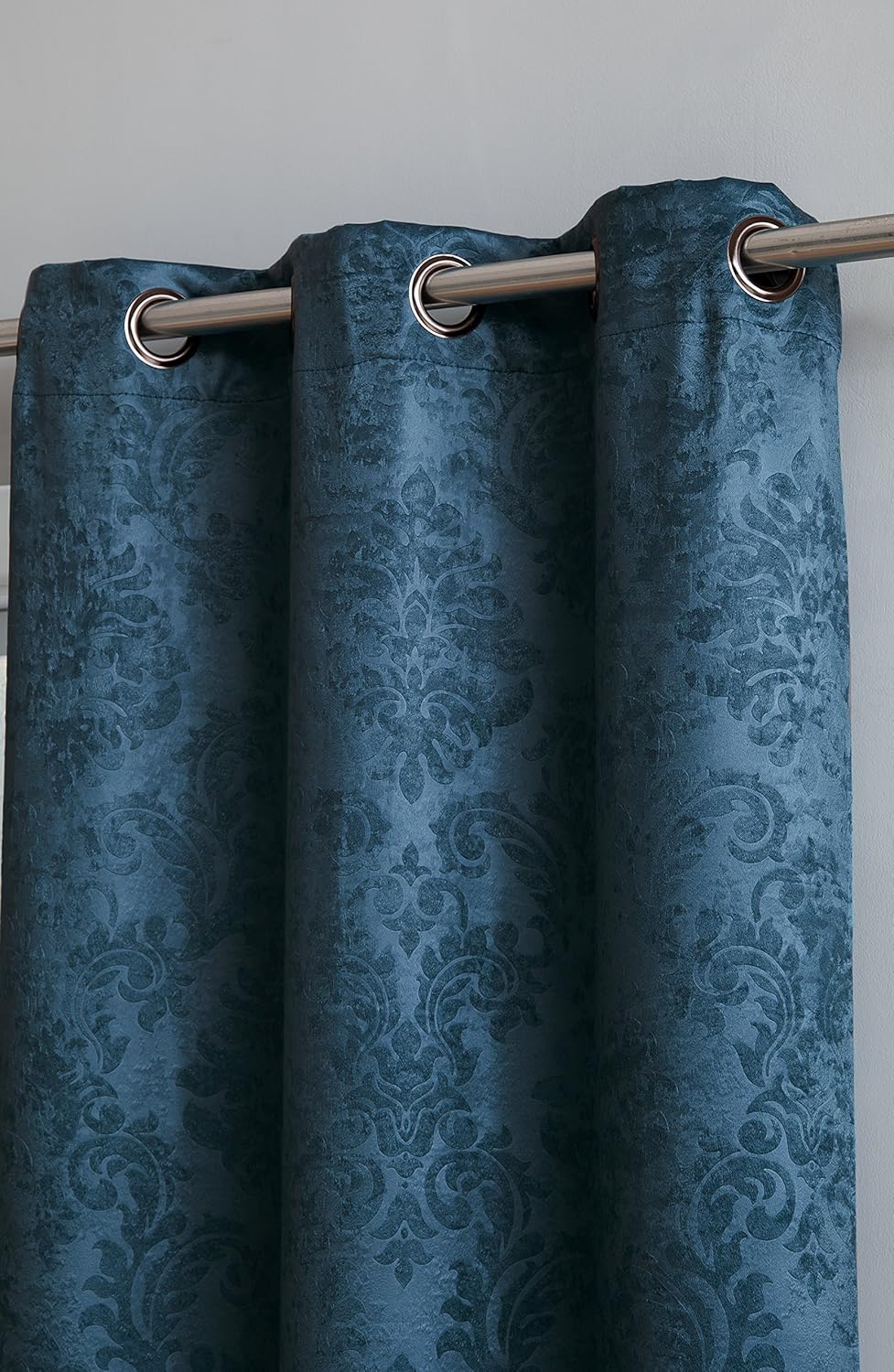 AsaTex Loretta - 1 Embossed Patio Extra Wide Curtain Panel with 16 Grommets - Thermal Weaved Blackout - Noise Reduction Fabric - Ideal for Sliding and Patio Doors (Patio 102 W x 84, Charcoal)