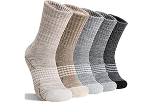 Sandsuced Merino Wool Hiking Socks Thermal Warm Winter Cozy Crew with Cushioned Sole & Moisture Wicking 5 Pairs for Women