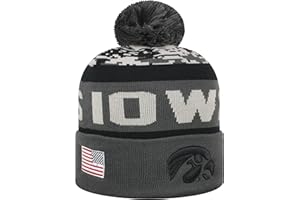 Top of the World NCAA-Salute to USA Military-Cuffed Knit Pom Beanie Hat