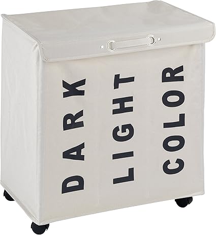 Wenko Trivo - Cesta para la Colada, con Tapa, Cesta, 3 Secciones, 3