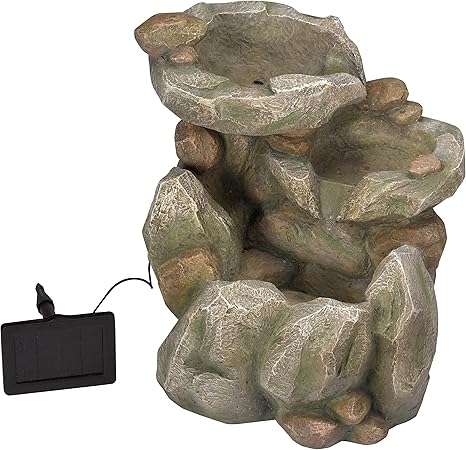 Solar Wasser Spiel Garten Brunnen Deko Springbrunnen Zier Brunnen Garten Dekoration Wahlweise Mit Led Beleuchtung Rock Fall Amazon De Garten