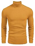 COOFANDY Mens Ribbed Slim Fit Knitted Pullover