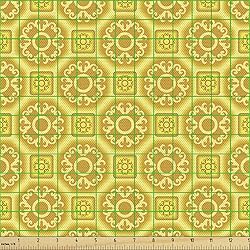 Lunarable Mustard Fabric by The Yard, Middle