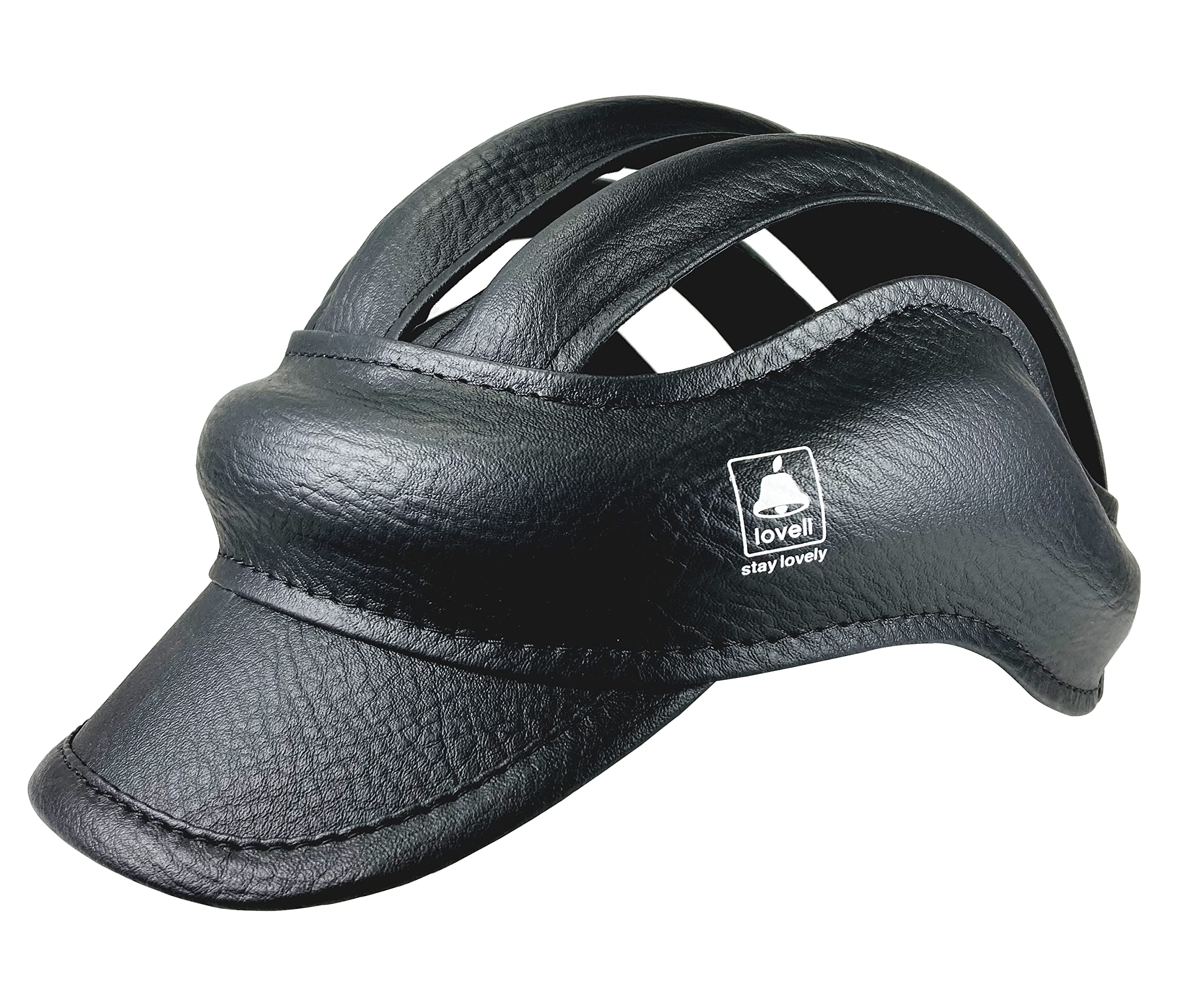 Label: Bicycle Head Protector, Headgear, Size S - M (20.5 - 24.8 inches (52 - 63 cm), Leather, Leather Style, Magnetic Buckle, Lightweight