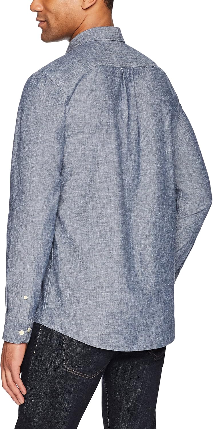  Brand - Goodthreads Men's Standard-Fit Long-Sleeve Chambray Shirt: Clothing