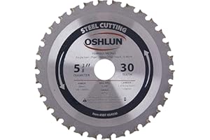 Oshlun SBF-054030 5-3/8-Inch 30 Tooth MTCG Saw Blade with 20mm Arbor (5/8-Inch and 10mm Bushings) for Mild Steel and Ferrous 