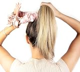 Brushworks Heatless Curling Hair Scrunchie Pink Satin Overnight Damage-Free view 4