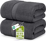 Utopia Towels Premium Jumbo Bath Sheet 90x180 cm 2 Pack Grey 100% Cotton