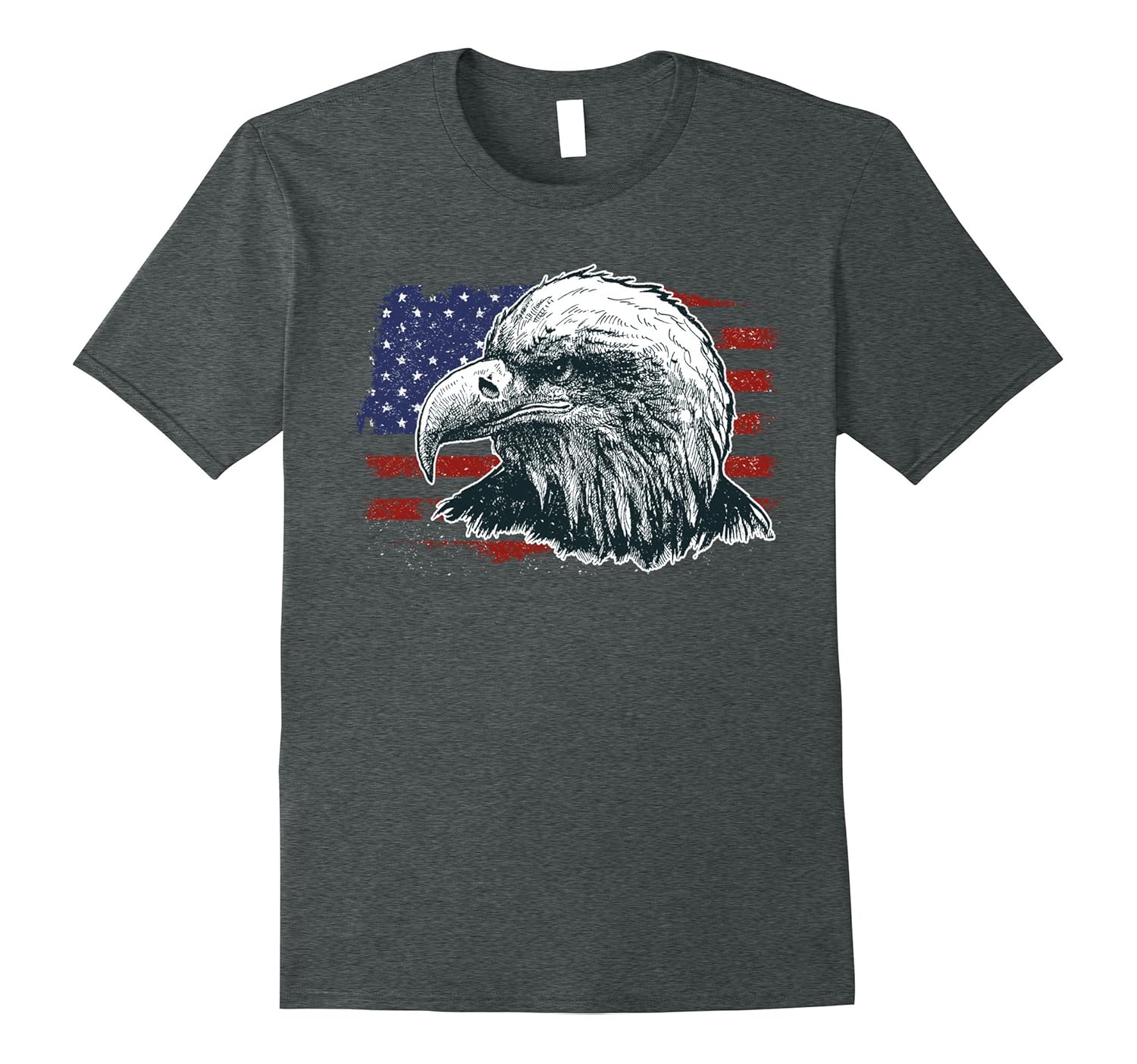 American Flag Eagle T Shirt Home Of The Brave Freedom Tee-ANZ