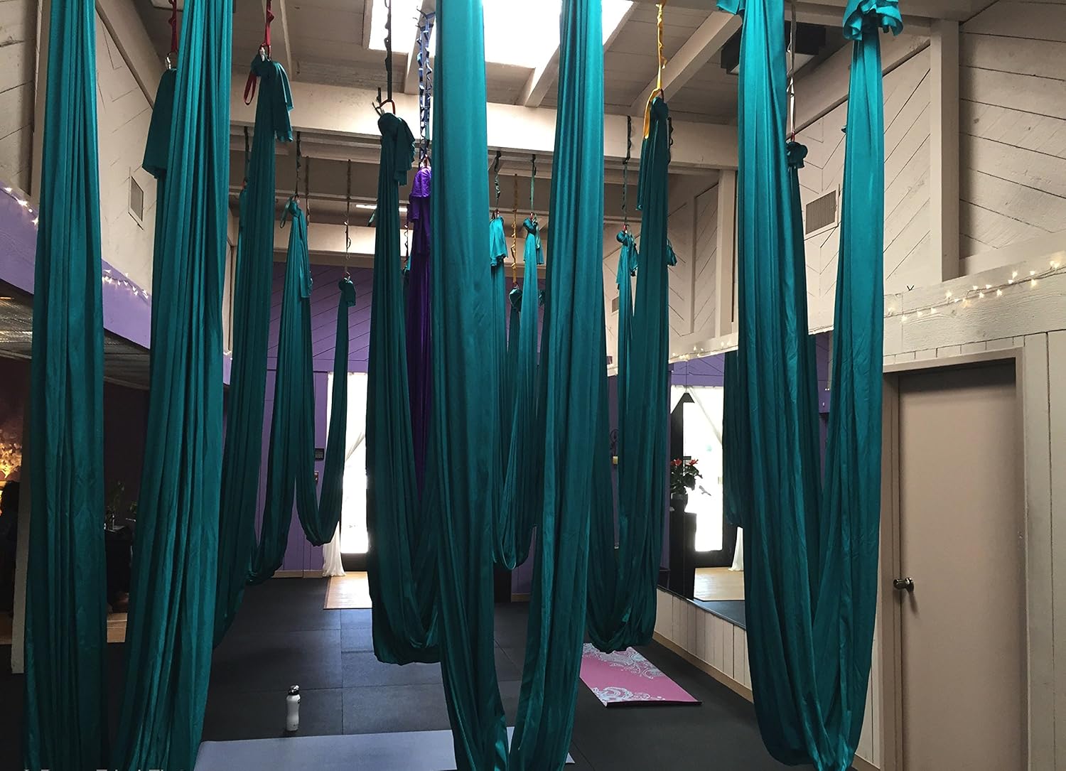F.Life Aerial Yoga Hammock kit Include Daisy Chain, Carabiner and Pose Guide (Blackish Green) : Sports & Outdoors