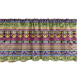 Ambesonne Prehistoric Window Valance, Aztec Culture