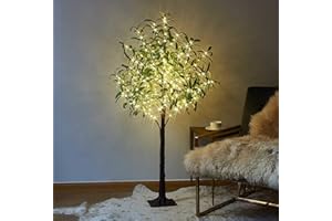 LITBLOOM Lighted Olive Tree 4FT 160 Fairy Lights, Faux Plant Tree with Lights for Indoor Outdoor Home Wedding Party Room Decoration