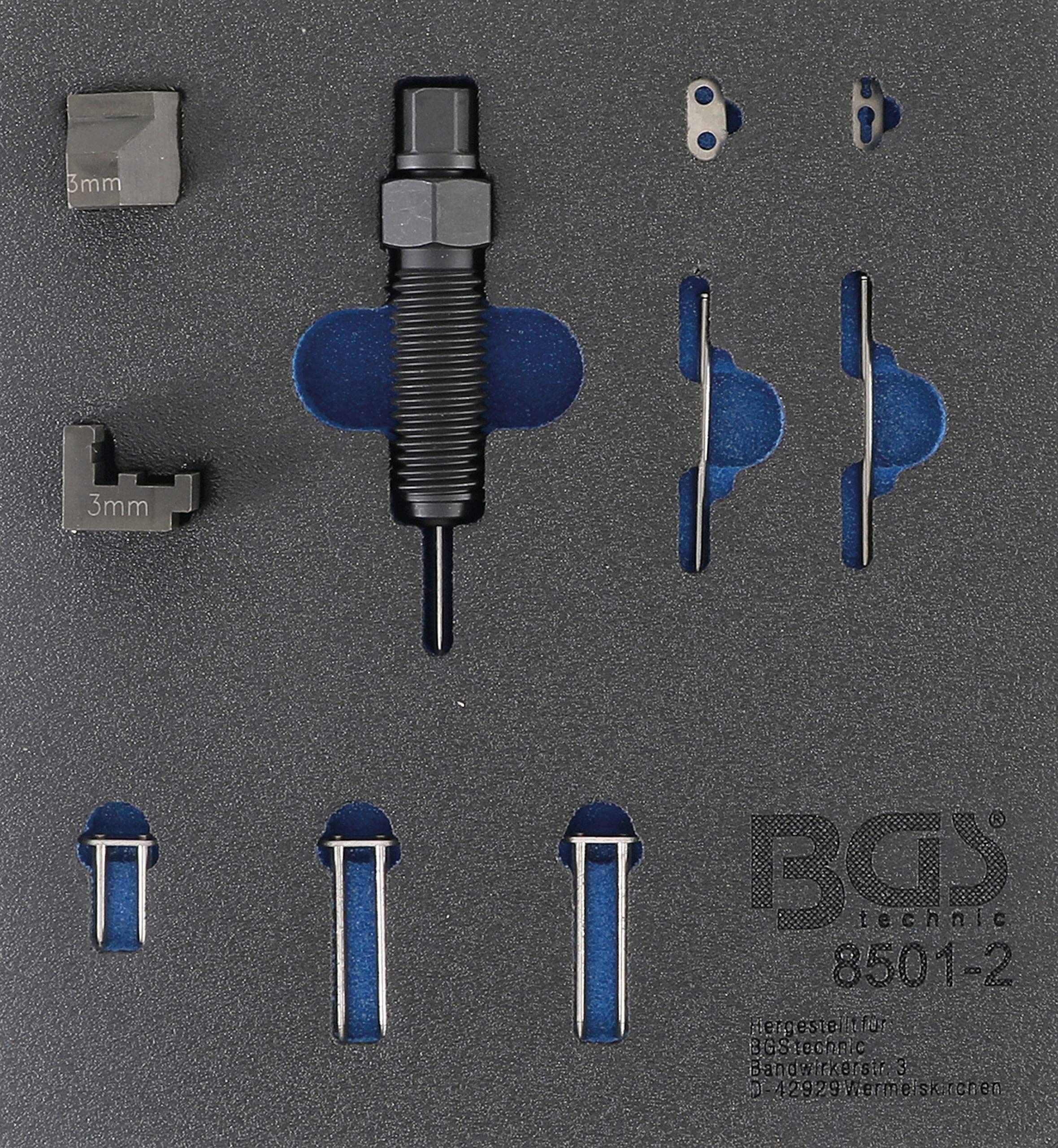BGS 8501-2 | Tool Tray 1/6: Supplementary Set for Timing Chain Riveting Device (BGS 8501) | suitable for 3 mm Chain Pins