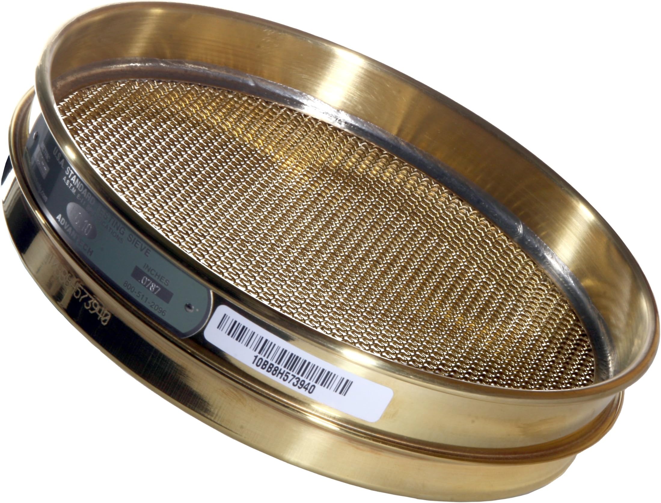 ADVANTECH - 30BS8F Advantech Brass Test Sieves, 8" Diameter, #30 Mesh, Full Height
