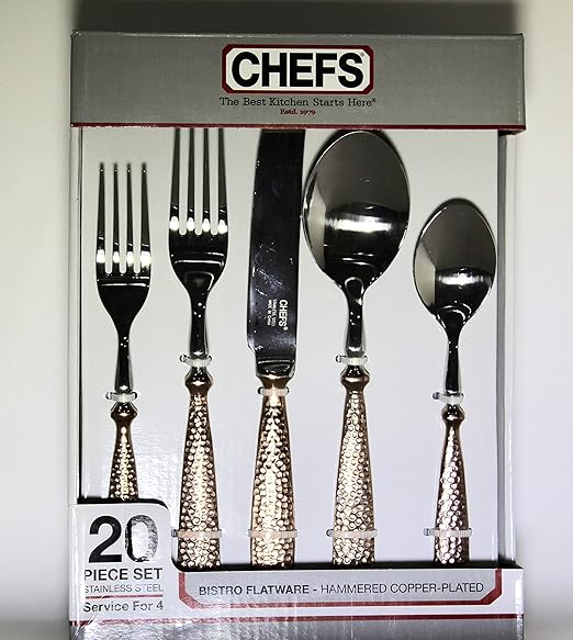CHEFS StainlessSteel Bistro Flatware Set, 20Piece