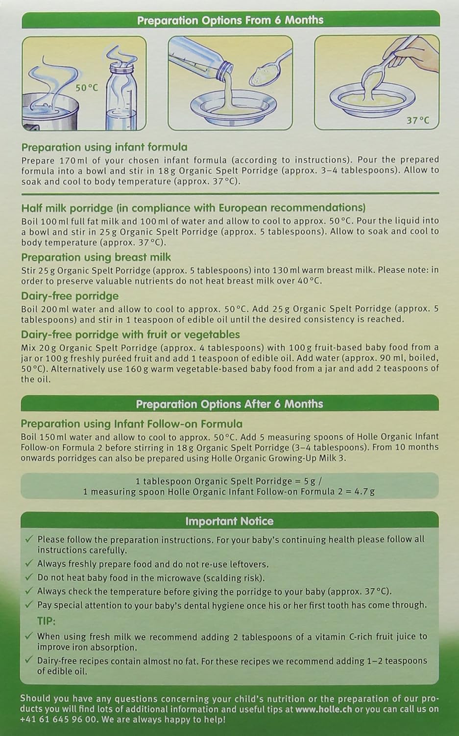 holle organic spelt porridge