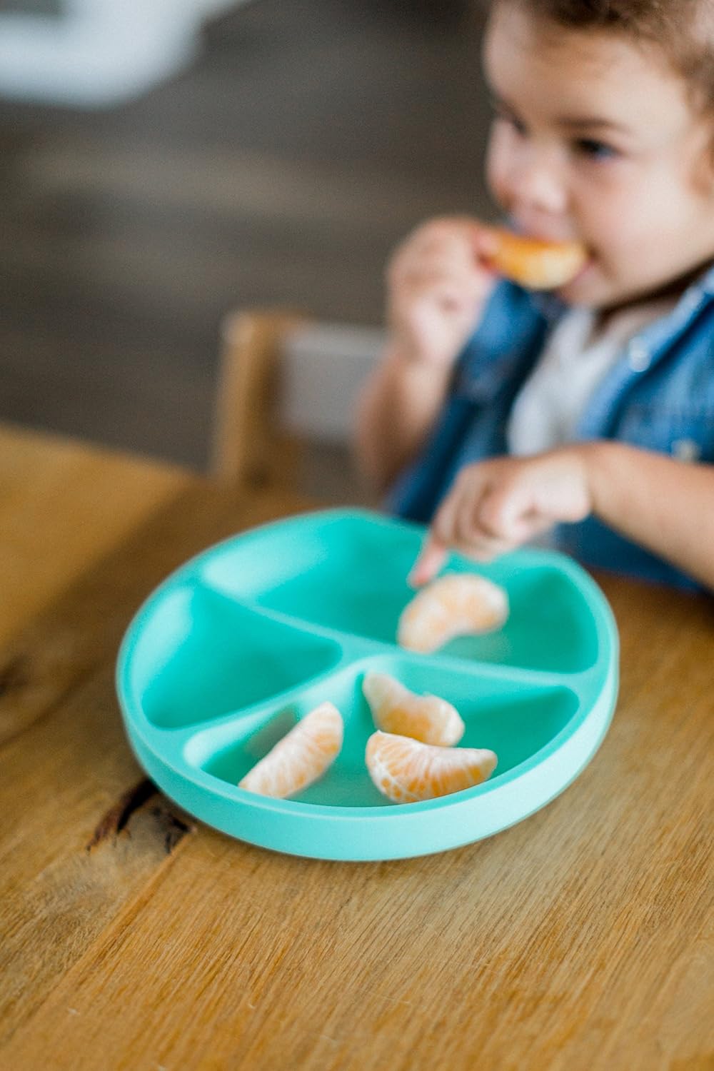 Vaisselle Pour Enfant Bleu Aqua Kindsgut Assiette Ventouse Pour Bebe En Silicone Avec Compartiments Le Repas De Bebe Bebe Puericulture Centroarco Com