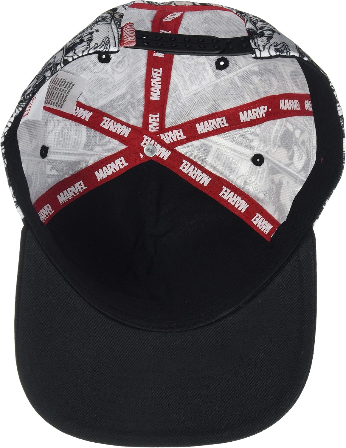 Marvel Comics Logo and Comic Pattern Snapback Baseball Cap Multi-Colour SB0, gris - Image 4