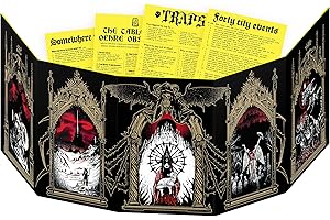 Free League MÖRK Borg Gamemaster Screen - Five-Paneled Roleplaying Game Tool with Demonic Art