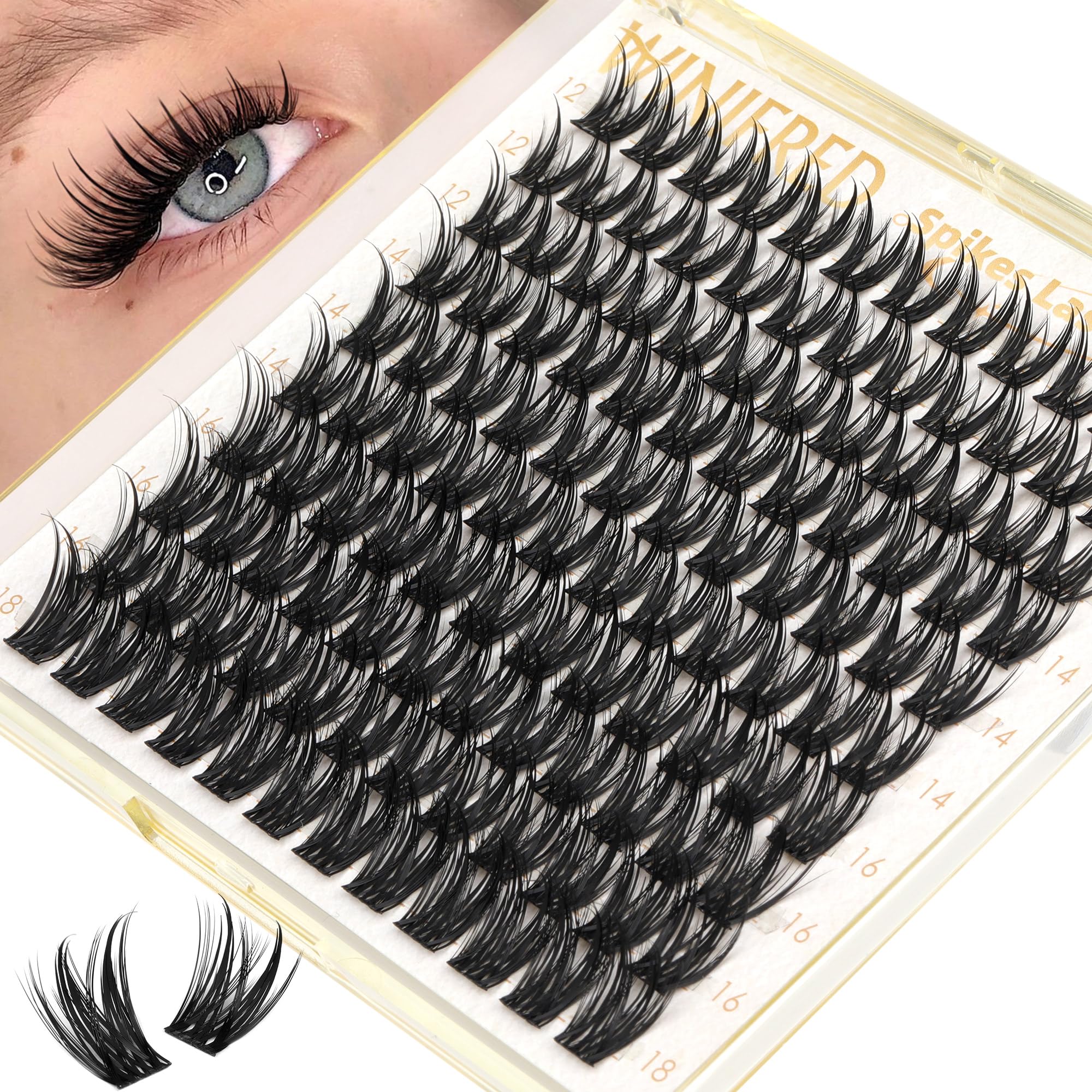 Photo 1 of Winifred Wispy Lash Clusters Manga Cluster Eyelash Extensions Anime Spiky Eyelash Clusters Natural Look C Curly Individual Lashes DIY Lash Extension (12-18mm)