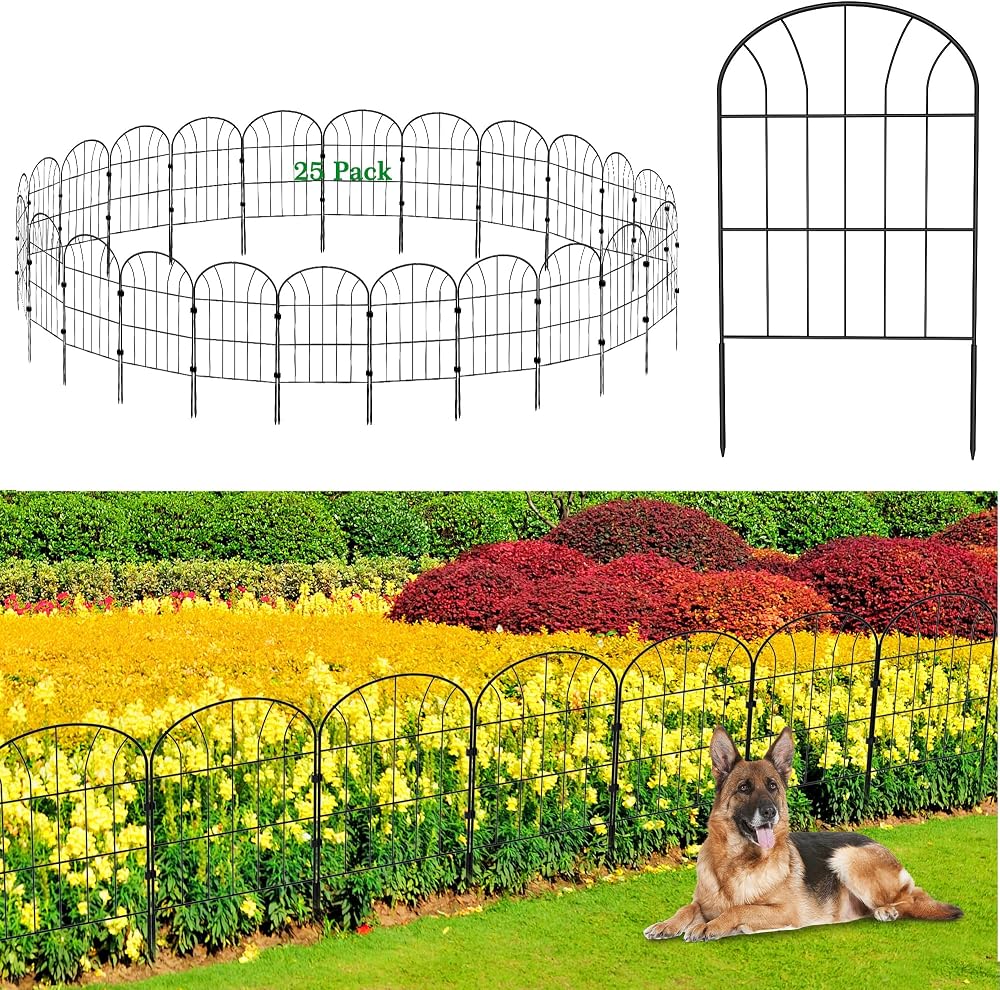 SARSTRY Decorative Garden Fence 25 Panels 8.25m Rustproof Metal Border