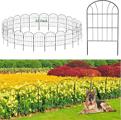 SARSTRY Decorative Garden Fence 25 Panels 8.25m Rustproof Metal Border