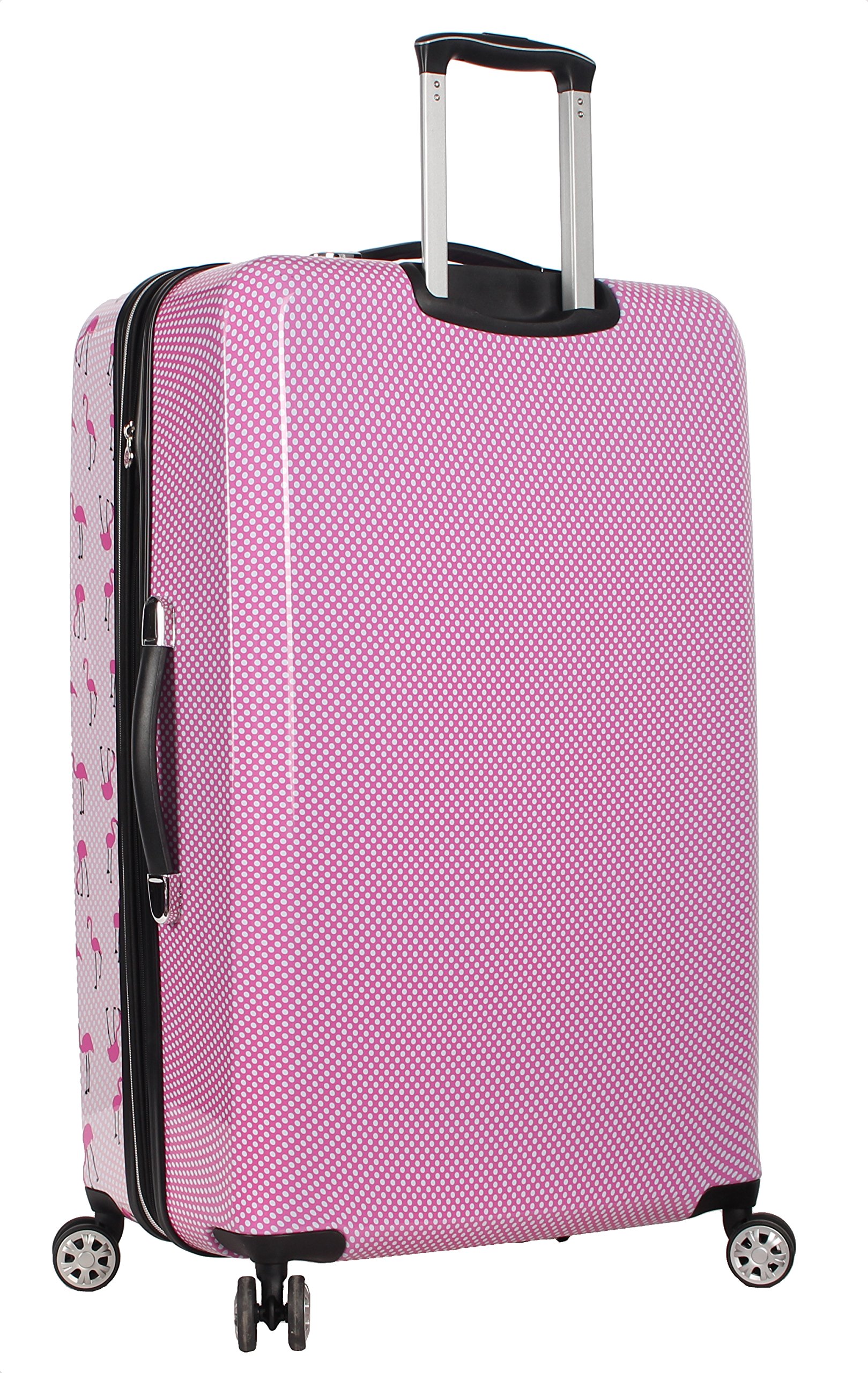 Betsey Johnson 30 Inch Checked Luggage Collection - Expandable Scratch Resistant (ABS + PC) Hardside Suitcase - Designer Lightweight Bag with 8-Rolling Spinner Wheels