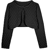BOLEROSE Girls Long Sleeve Pointelle Knit Childrens Kids Bolero Shrug