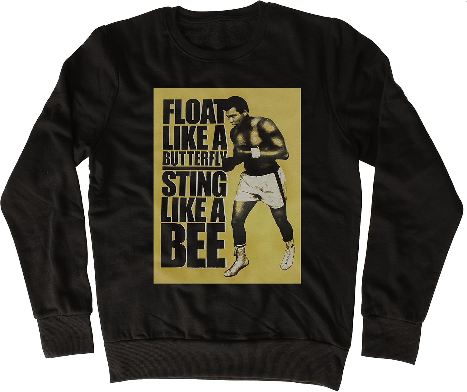 Uk Print King Float Like A Butterfly Sting Like A Bee Funny Gift Designer Unisex Sweatshirt Amazon Co Uk Clothing