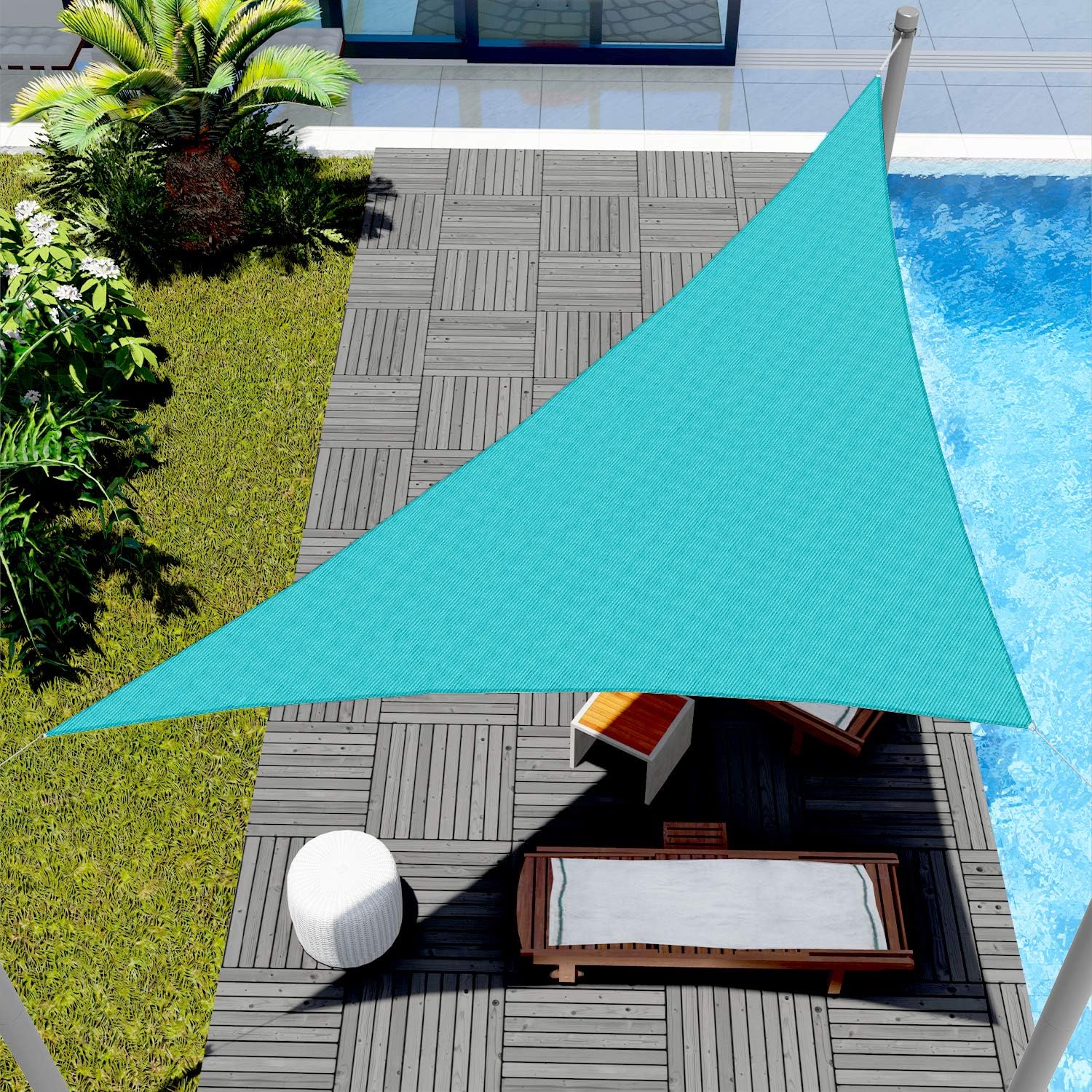 Windscreen4less 10' x 24' x 26' Triangle Sun Shade Sail