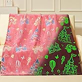 RRKTP Castle Valentines Day Gifts for Girls,Castle Gifts Toys for Girls,Glow in The Dark Blanket Birthday Gifts for Kids Age 3-14 Year Old Teen Child Soft Luminous Bedroom Throw Blanket 50"x60"
