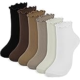 BomKinta Ankle Ruffle Socks Women - Cute Crew Frilly Sock - Low Cut Cotton Socks Gifts