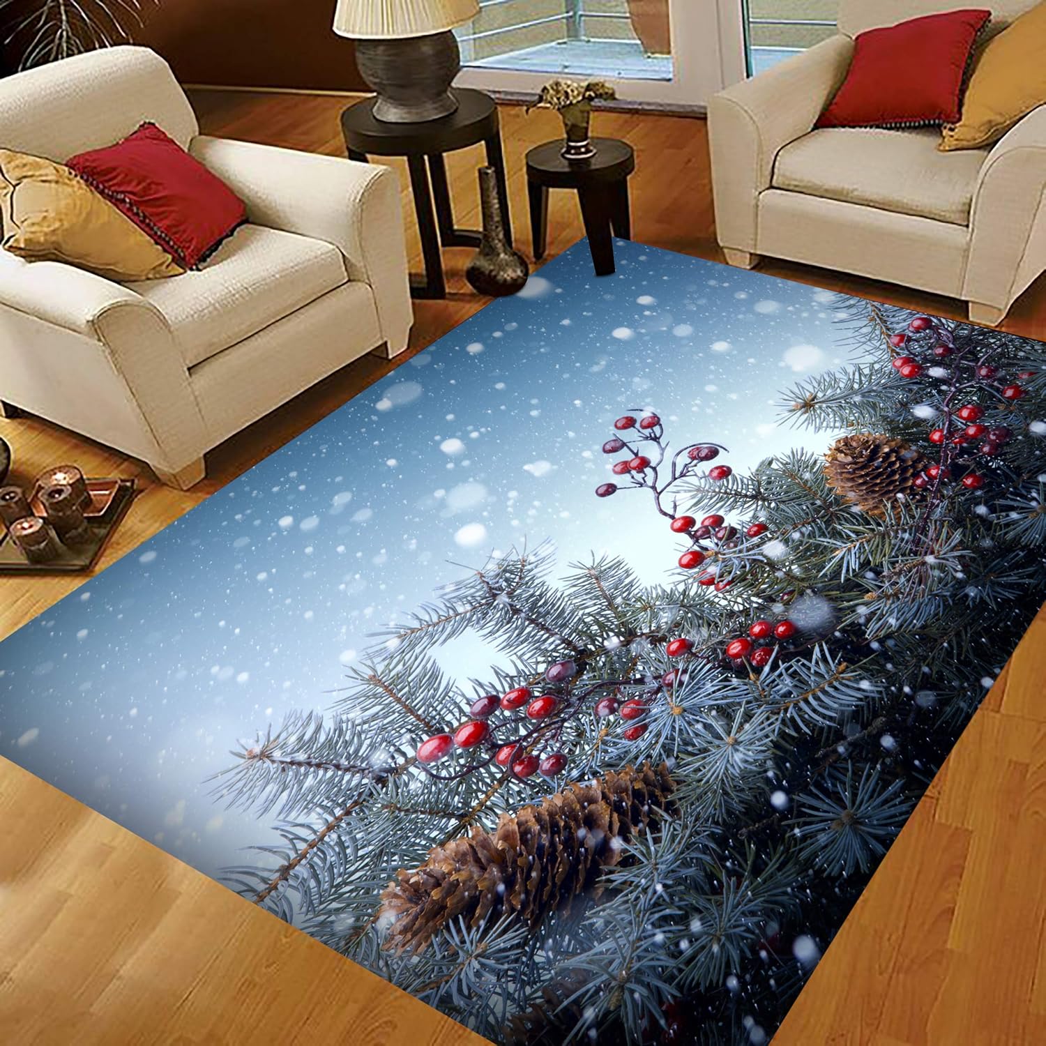 Christmas Area Rugs 5x7, Area Rugs for Living Room Bedroom