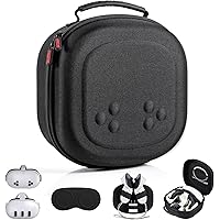 Hard Carrying Case for Meta Quest 3S, VR Gaming Headset and Touch Controllers Accessories Travel Case, Small Hard Shell Stora