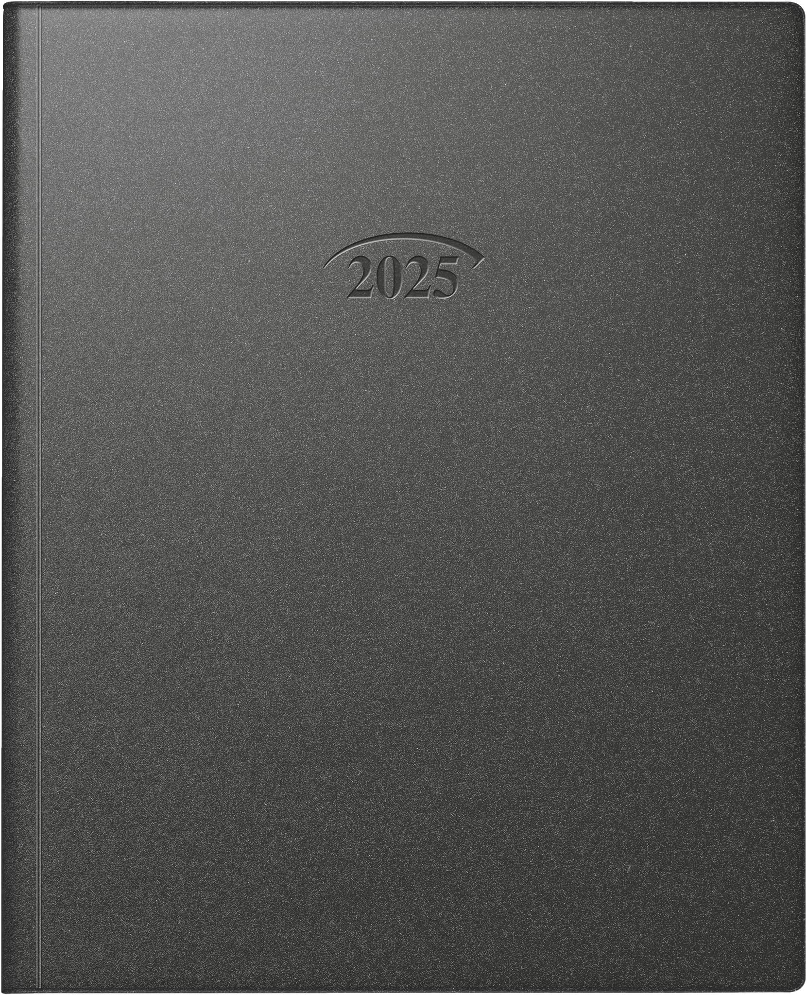 BRUNNEN Book Calendar Model Manager Wt 7 weektimer (2025), 2 Pages = 1 Week, 210 × 260 mm, 160 Pages, Plastic Cover Artistico, Black