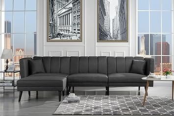 Amazon Com Mid Century Modern Style Linen Fabric Sleeper Futon
