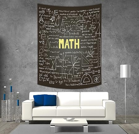 Iprint Polyester Tapestry Wall Hanging Mathematics Classroom Decor