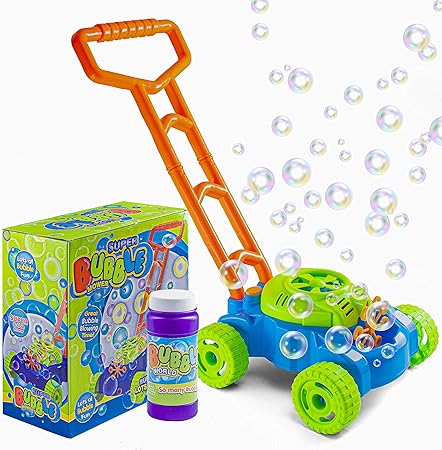 Amazon Prextex バブル芝刈り機 バブルブロワーマシン アウトドア 芝生ゲーム アウトドア プッシュトイ 大工さん おもちゃ