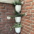 ORIMERC 4 Pack Corner Wall Mounted Hanging Planter Self Watering Triangle Plastic Flower Pot Decorative Modern Plant Vase Container Holder for Succulent Indoor Outdoor Home Office Décor White