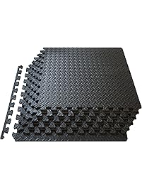 ProSource Puzzle Exercise Mat, EVA Foam Interlocking Tiles, Protective Flooring for Gym Equipment and Cushion for Workouts