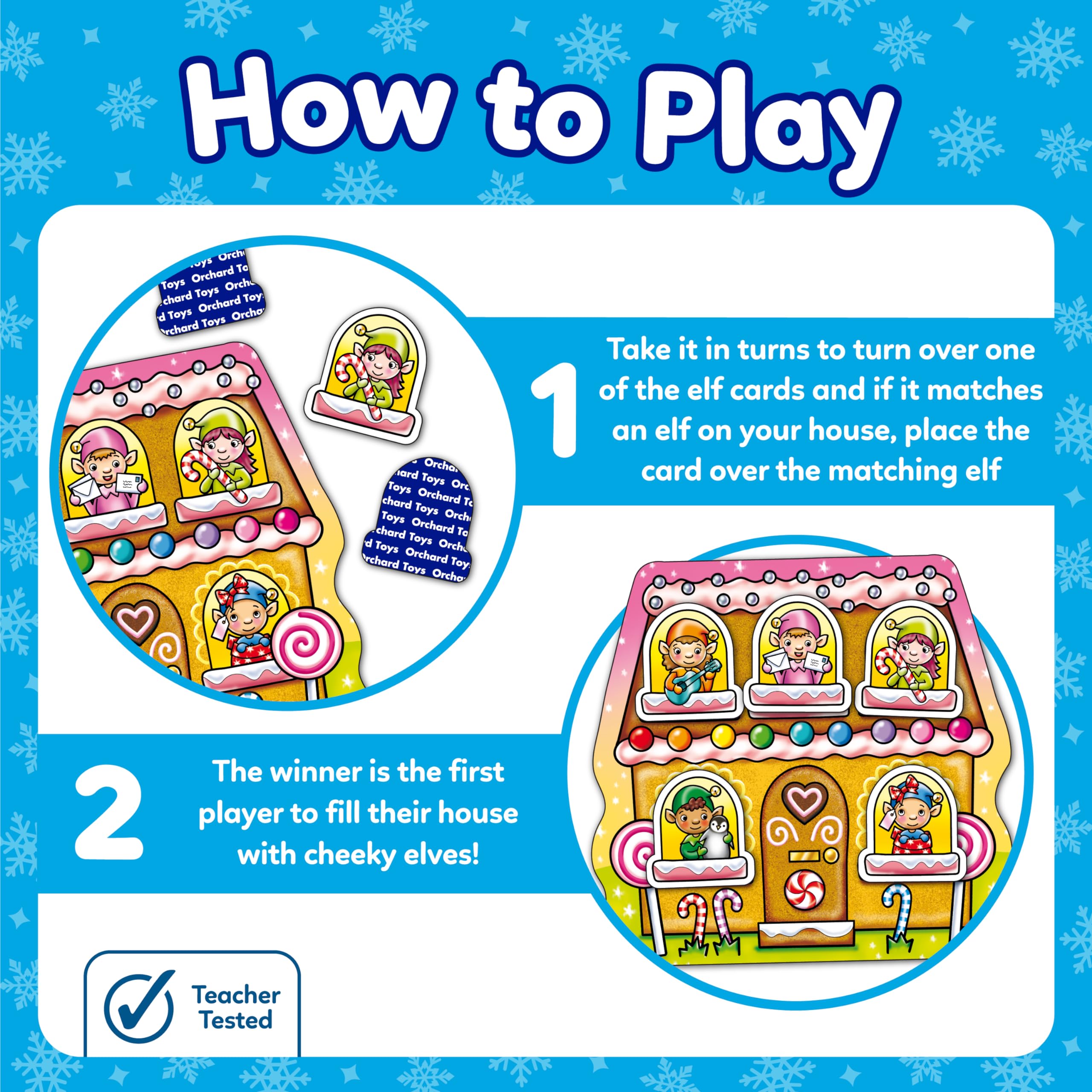 Orchard Toys Elf Lotto Mini Game, Small and Compact, Travel Game, Fun Festive Game For Ages 3-6, Educational Game Toy