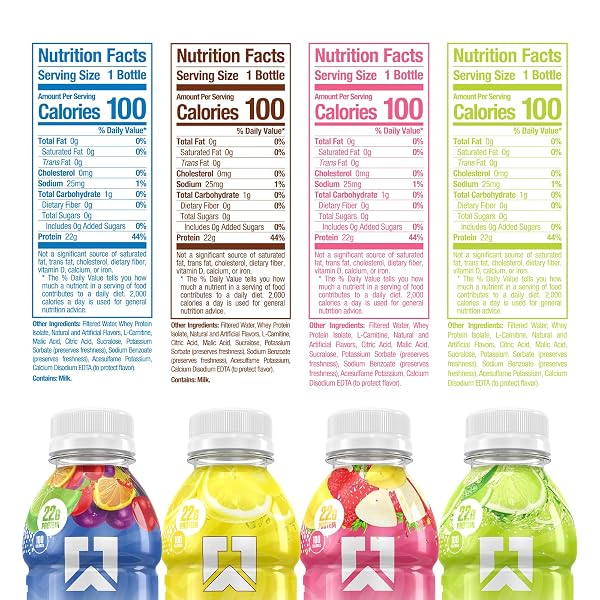 RYSE CLEAR PROTEIN DRINK – VARIETY PACK – 100 CALORIES, 22G WHEY ISOLATE PROTEIN SHAKE, SUGAR-FREE, 0G FAT & LACTOSE-FREE – REFRESHING READY-TO-DRINK BEVERAGE – 16.9 FL OZ BOTTLES (12-PACK)