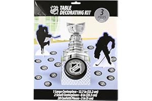Amscan Sports & Tailgating NHL Trophy & Pugs Table Decorating Kit, Multi Color, 13.8 x 11.8