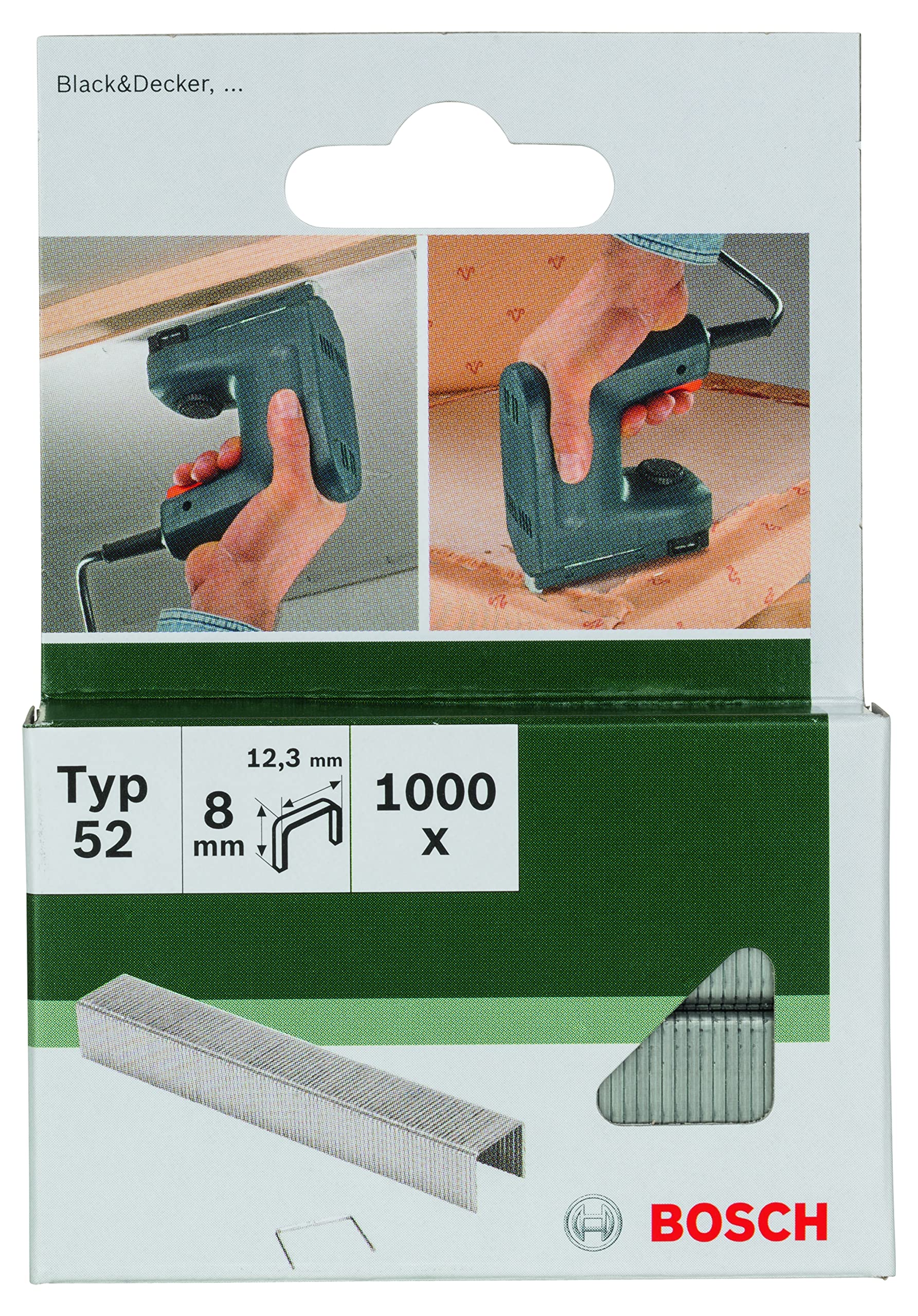 Bosch 2609255836 8mm Type 52 Flat Wire Staples (Pack of 1000)