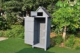Airwave Bideford Wooden Garden Tool Cabinet Shed Grey 3 Storage Spaces view 9