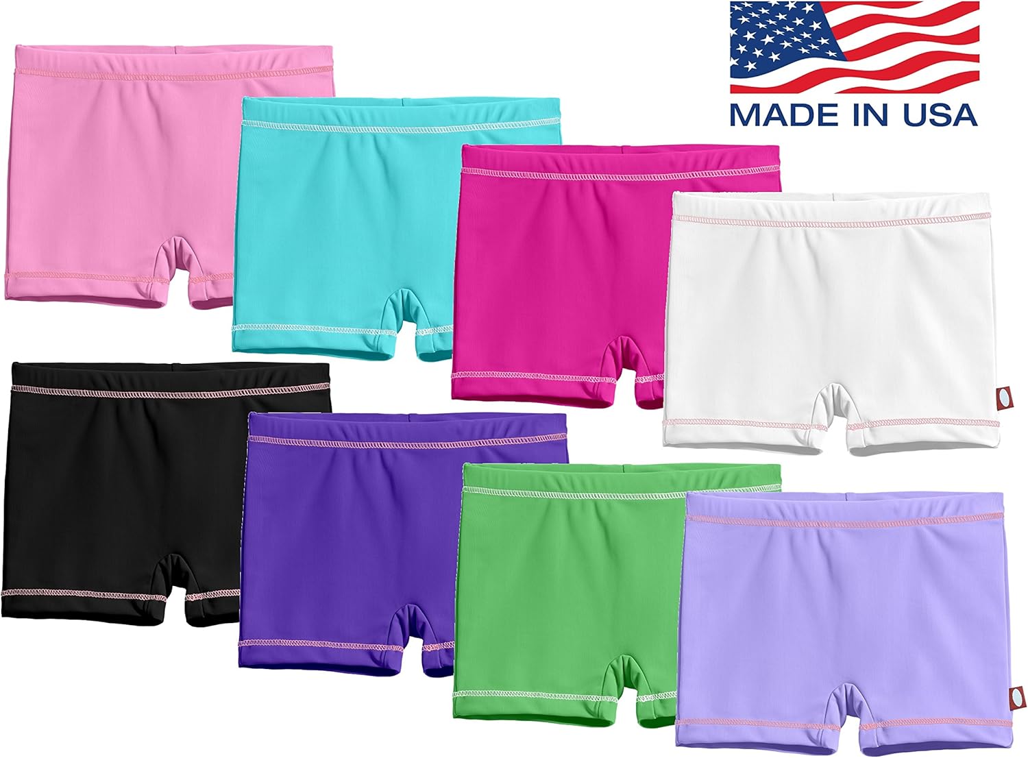 City Threads Girls' Swimming Bottom Boy Short UPF50+ Rash Guard Swim Made in USA: Clothing